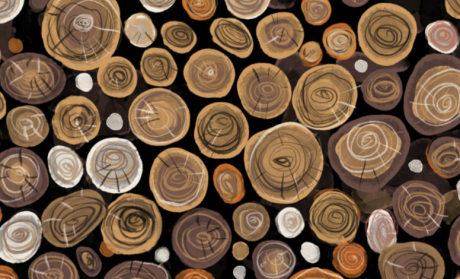Fun on Tap by Camelot Fabrics - Wood Log Pile